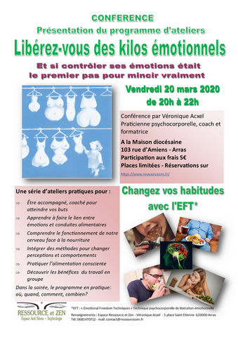 Libérez-vous des kilos émotionnels Affiche Conférence Kilos émotionnels